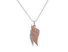 .05ct. t.w. Diamond Angel Wing Pendant in Sterling Silver and 10K Rose Gold