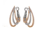 1ct. t.w. Diamond 3-Row Hoop Earrings in 14K White and Yellow Gold