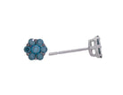 1/2ct. t.w. Blue Diamond Cluster Earrings in 14K White Gold