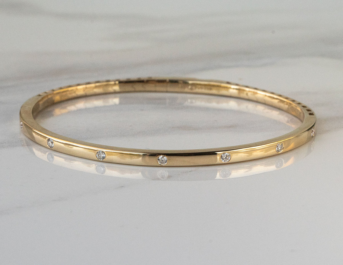 1/5ct. t.w. Diamond Flexie Bangle Bracelet in 14K Yellow Gold