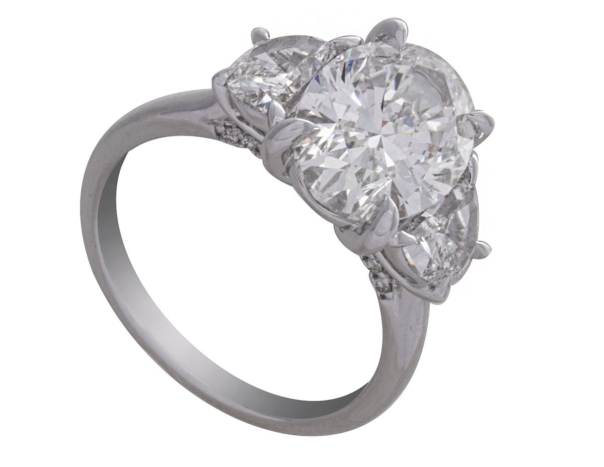5ct. t.w. Oval Cut Newborn Lab Created Diamond Engagement Ring in 14K White Gold
