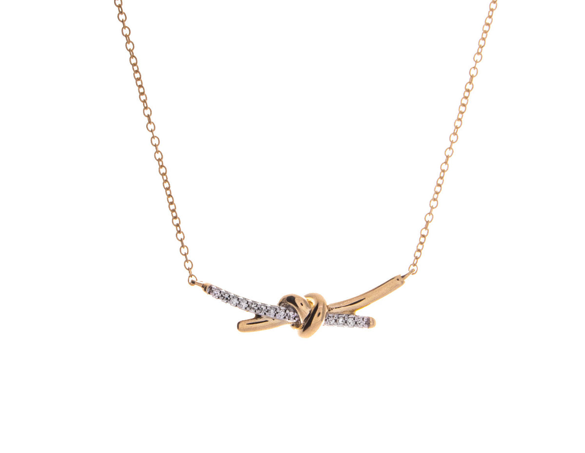 .04ct. t.w. Diamond Knot Pendant in 10K Yellow Gold