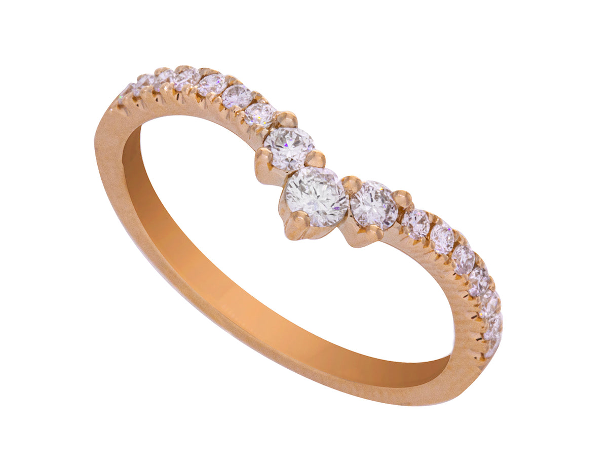 1/3ct. t.w. Chevron Diamond Anniversary Ring in 14K Yellow Gold