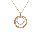 2/5ct. t.w. Diamond Double Circle Pendant in 14K Yellow and White Gold