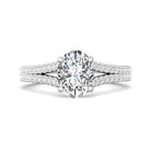2/5ct. t.w. Oval and Round Cut Diamond Engagement Ring in 14K White Gold
