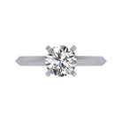 2.5mm. Solitaire Engagement Ring in 14K White Gold