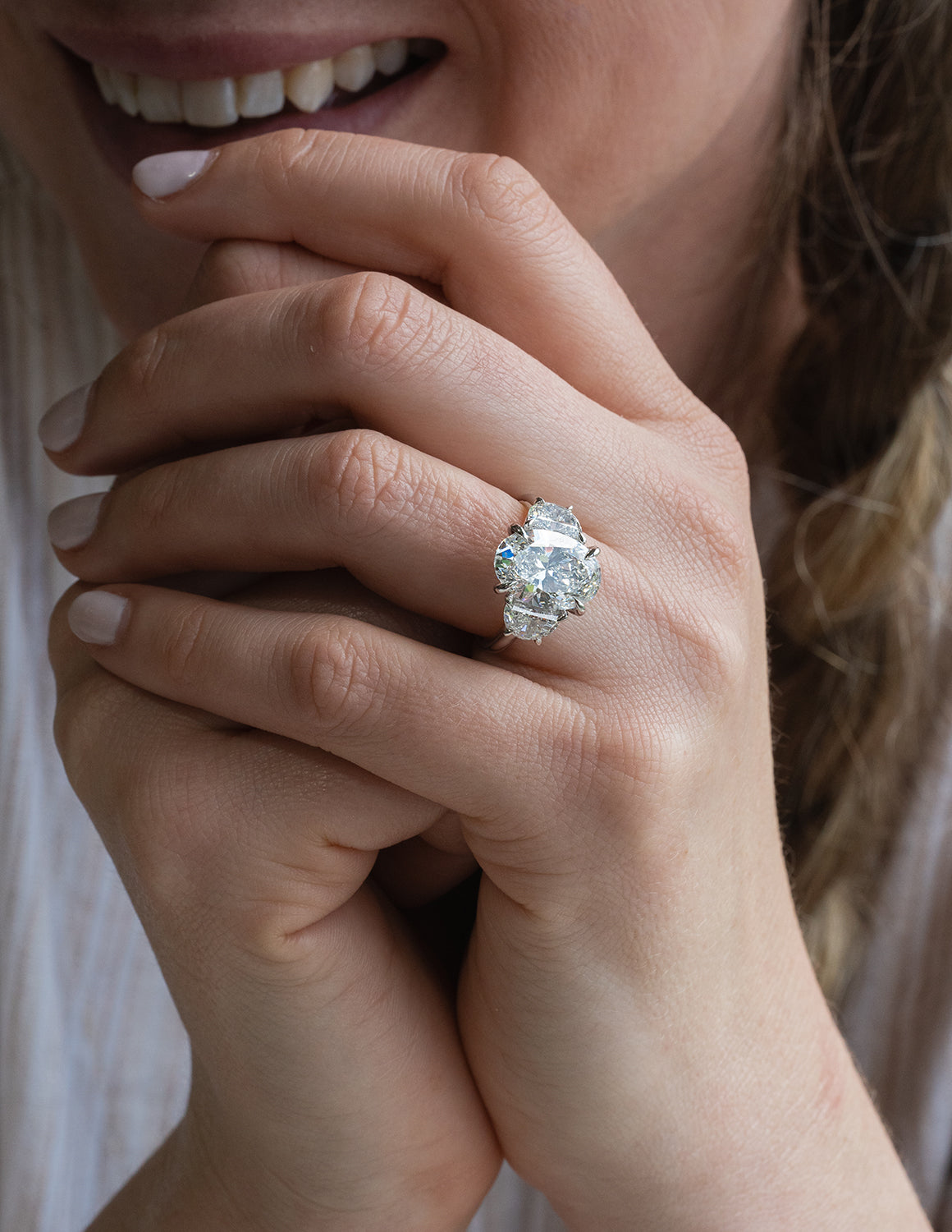 6 1/2ct. t.w. Oval Cut Newborn Lab Created Diamond Engagement Ring in 14K White Gold