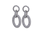 1/10ct. t.w. Diamond Oval Link Earrings in Sterling Silver