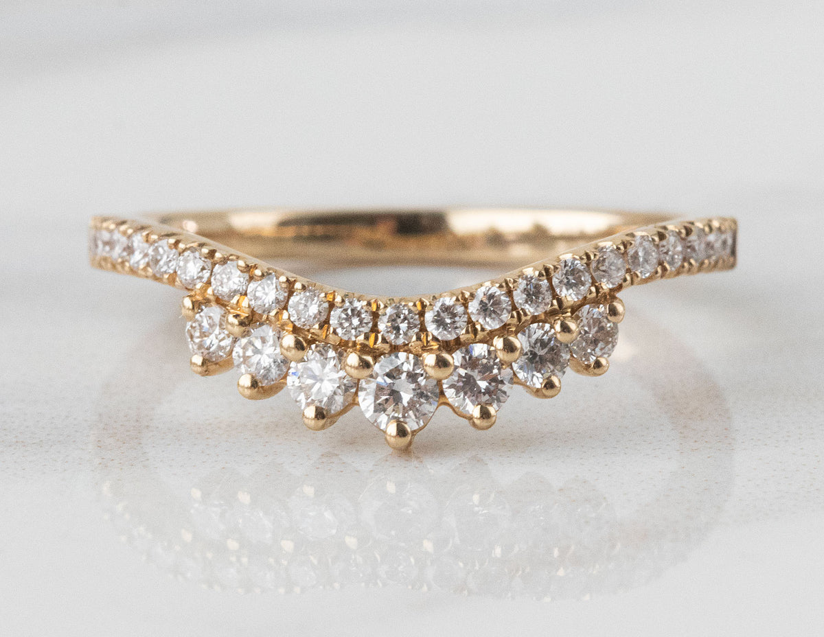 2/5ct. t.w. Chevron Diamond Anniversary Ring in 14K Yellow Gold