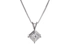 Princess Diamond Solitaire Pendant in 14K White Gold