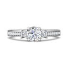 1/3ct. t.w. Princess and Round Cut Diamond Engagement Ring in 14K White Gold