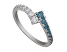 1/2ct. t.w. Blue and White Diamond Fashion Ring in 14K White Gold