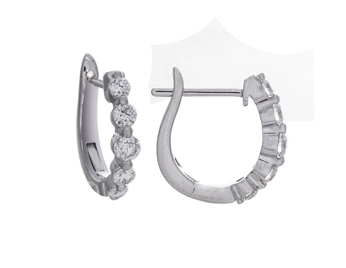 14K White Gold Hoop Earrings