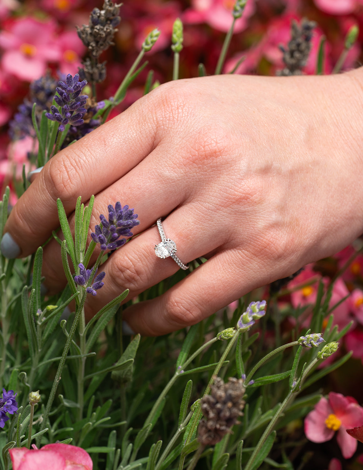 1 5/6ct. t.w. Oval Cut Diamond Engagement Ring in 14K White Gold