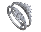 3/4ct. t.w. Marquise and Round Cut Diamond Wedding Guard in 14K White Gold