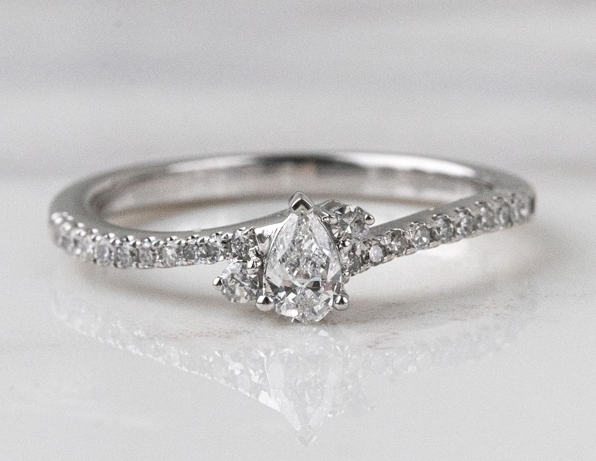1/3ct. t.w. Pear Cut Diamond Engagement Ring in 10K White Gold