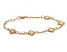 6.5" Gold Ion-Plated Stainless Steel Lucky Clover Bracelet