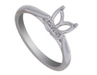2.4mm Solitaire Cathedral Engagement Ring in 14K White Gold