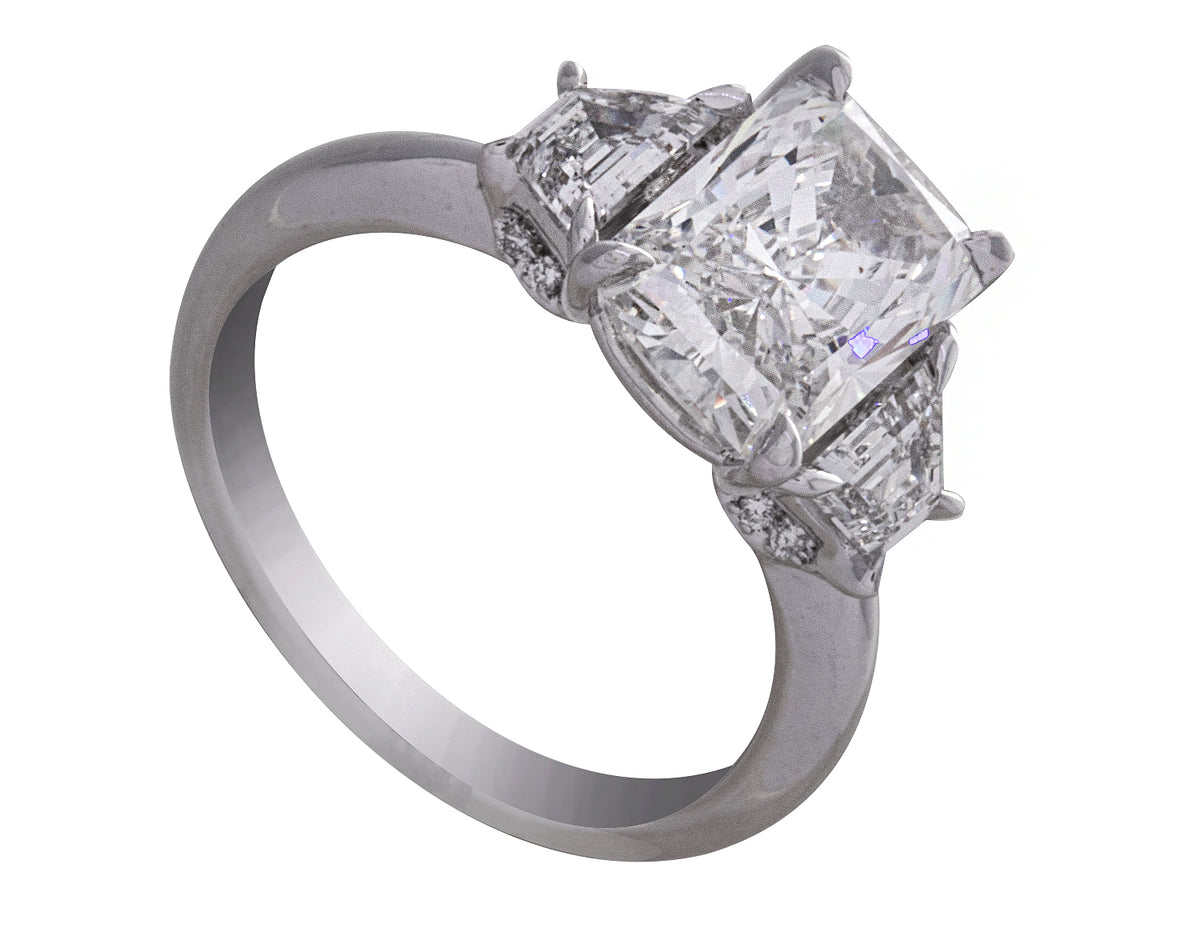 3 7/8ct. t.w. Radiant Cut Newborn Lab Created Diamond Engagement Ring in 14K White Gold