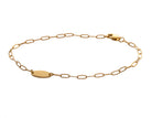 7" Engravable Oval Disc Paperclip Bracelet in 14K Yellow Gold