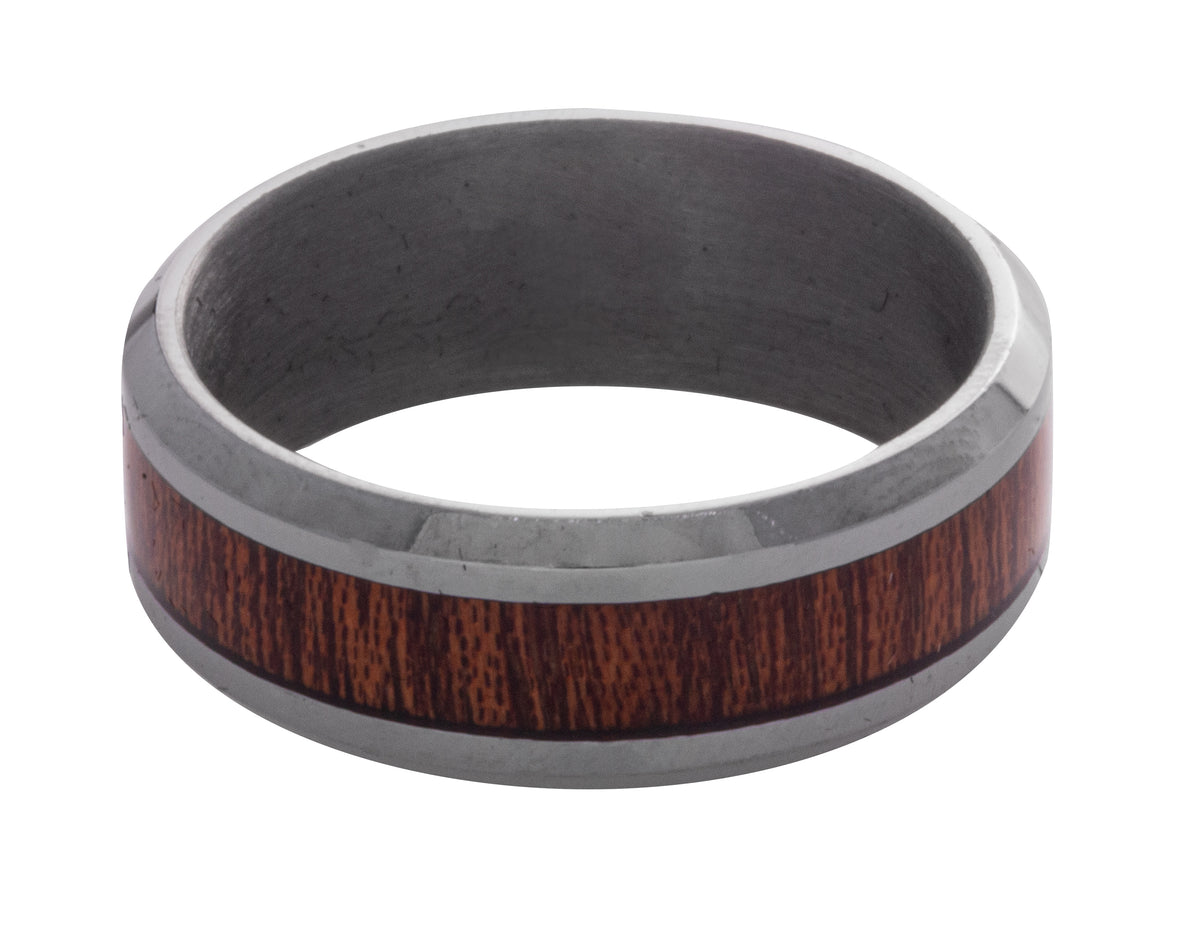 8mm Tantalum and Hardwood Men's Wedding Band