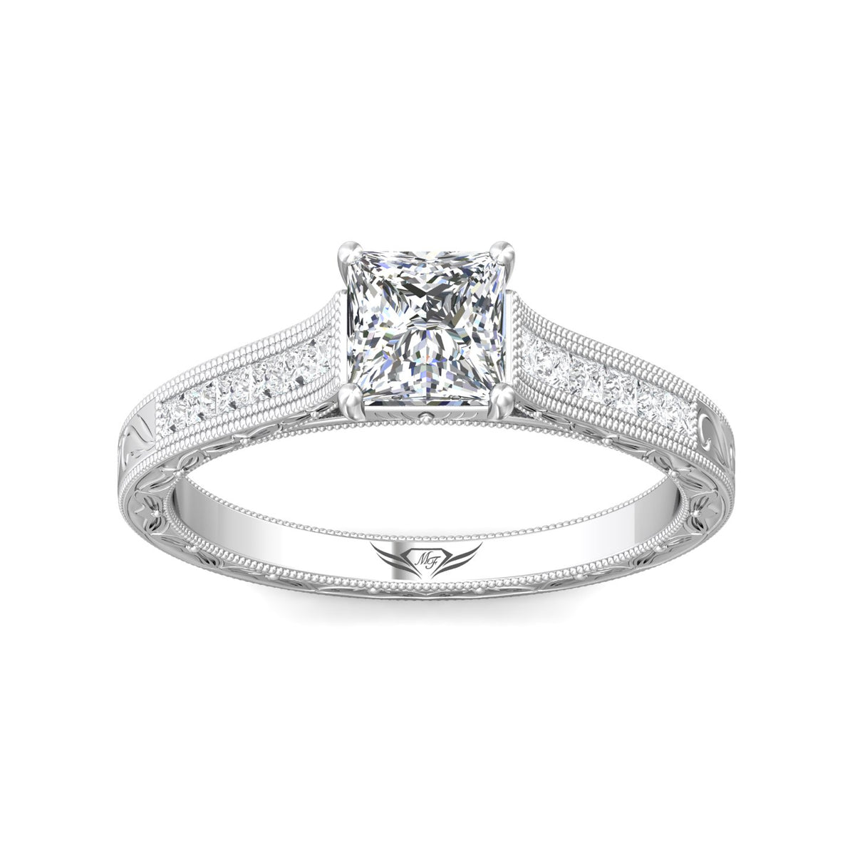 1/2ct. t.w. Princess Cut Diamond Engagement Ring in 14K White Gold