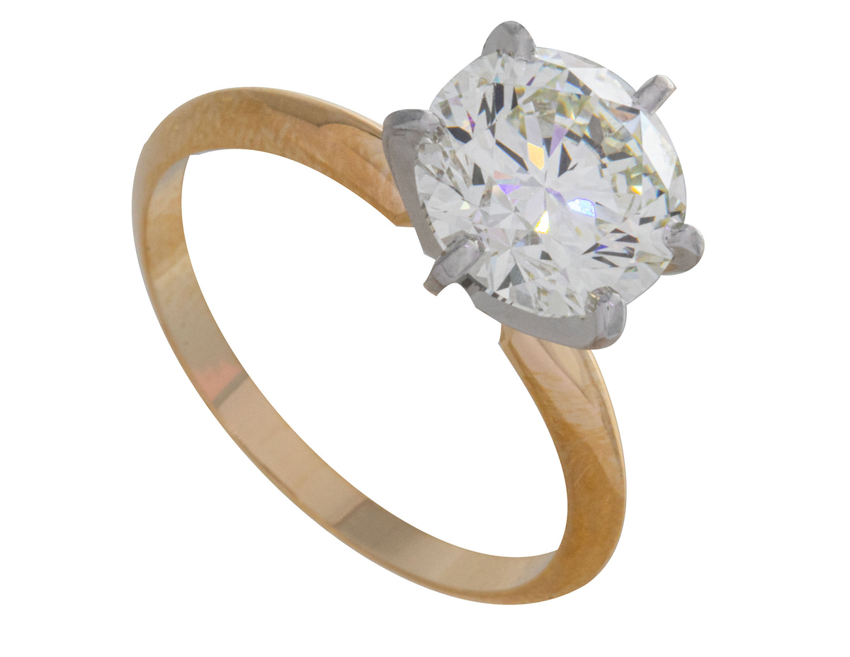 2 1/2ct. Newborn Lab Created Diamond Solitaire Engagement Ring in 14K Yellow Gold