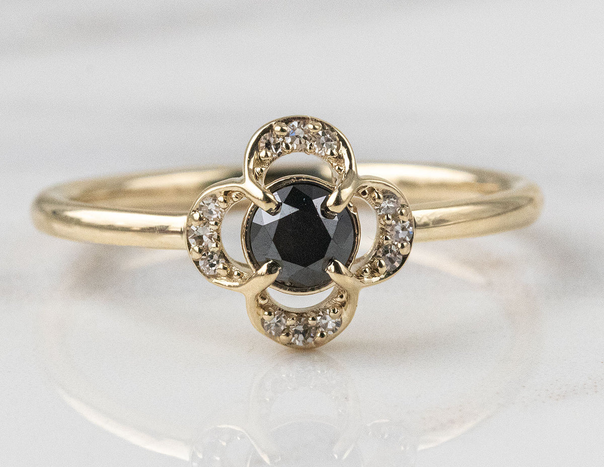 2/5ct. t.w. Black and White Diamond Promise Ring in 10K Yellow Gold