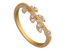 1/8ct. t.w. Leafy Diamond Fashion Ring in 14K Yellow Gold