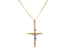 Crucifix Pendant in 14K Yellow and White Gold