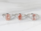 3 1/2ct. t.w. Pink Emerald Cut Newborn Lab Created Diamond Engagement Ring in 14K White Gold