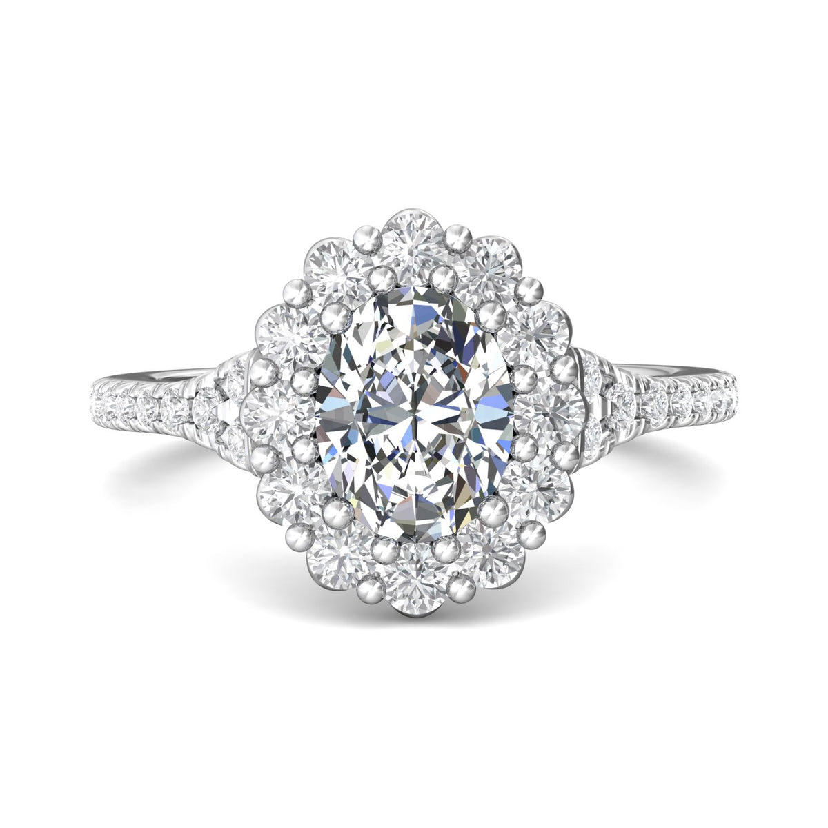 9/10ct. t.w. Diamond Engagement Ring in 14K White Gold