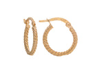 14K Yellow Gold 10mm Twisted Round Hoop Earrings
