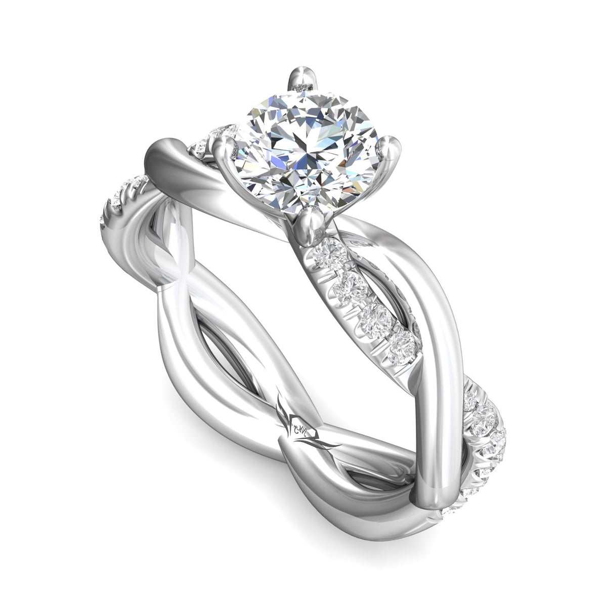 1/3ct. t.w. Round Cut Diamond Engagement Ring in 14K White Gold