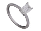 1.09ct. Kessler Emerald Cut Solitaire Engagement Ring in 14K White Gold