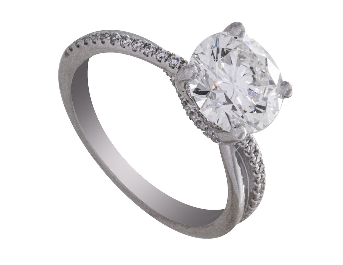2 3/4ct. t.w. Round Cut Newborn Lab Created Diamond Engagement Ring in 14K White Gold