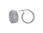10mm Sterling Silver Flat Oval Tube Hoop Earrings