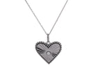 .04ct. Diamond Fluted Heart Pendant in Sterling Silver
