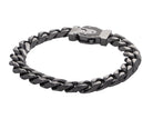 8" Gun Ion-Plated Stainless Steel Curb Bracelet