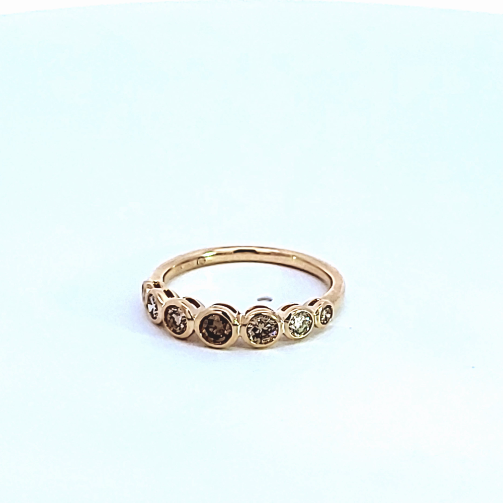 1/2ct. t.w. Bezel Set Dark Brown Diamond Fashion Ring in 14K Yellow Gold