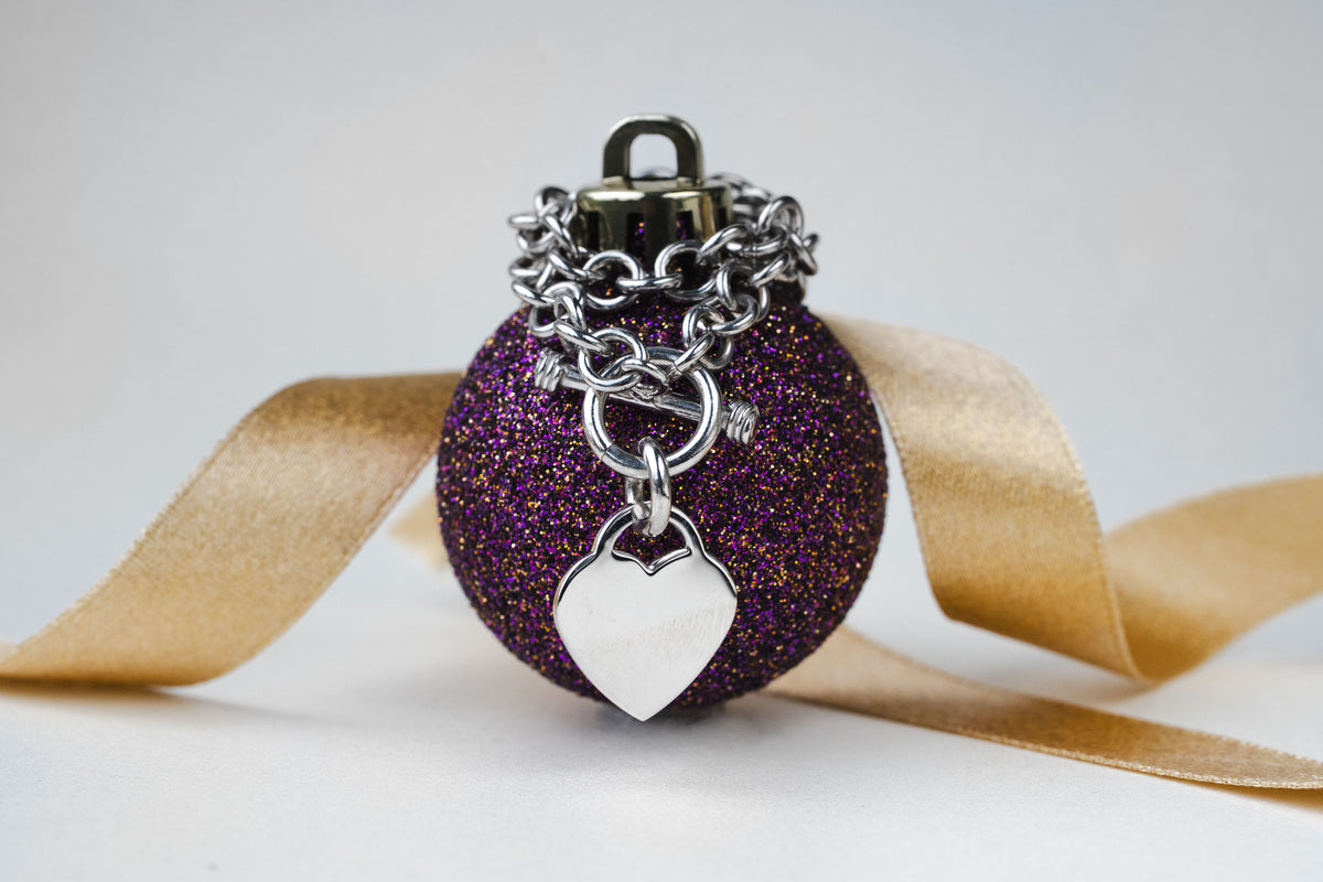 7.25" Heart Toggle Bracelet in Sterling Silver