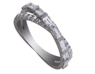 7/8ct. t.w. Baguette and Round Diamond Anniversary Ring in 14K White Gold