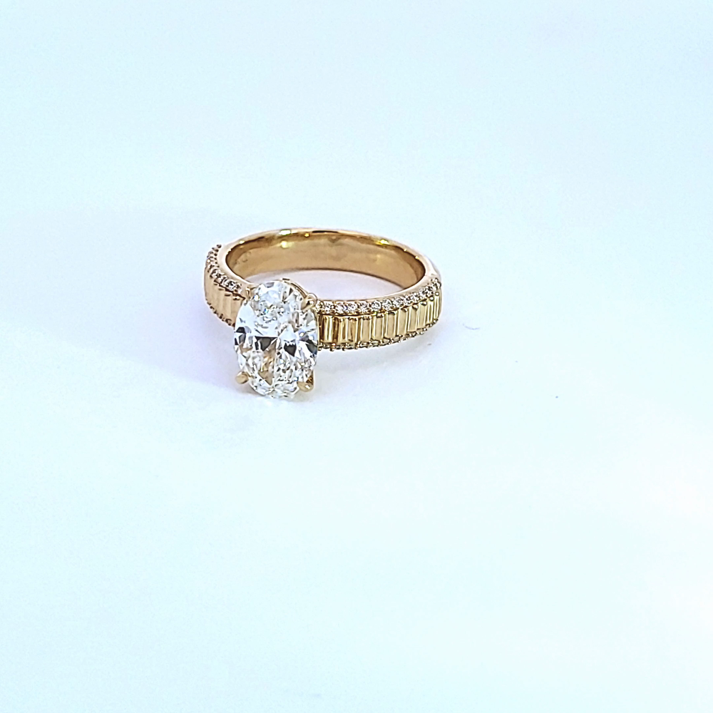 2 1/4ct. Oval Cut Newborn Lab Created Diamond Engagement Ring in 14K Yellow Gold