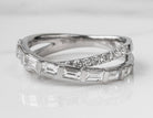 7/8ct. t.w. Baguette and Round Diamond Anniversary Ring in 14K White Gold