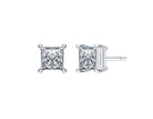 1/2ct. t.w. Princess Cut Diamond Stud Earrings in 14K White Gold