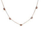 7/8ct. t.w. Brown Graduating Oval Cut Bezel Set Diamond Station Necklace in 14K Yellow Gold