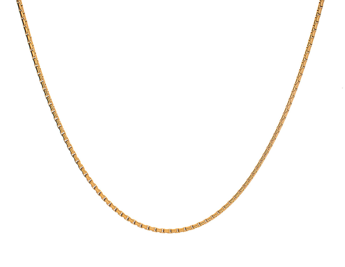 Stainless Steel/Gold-IP Polished Rounded Long Box Link Chain