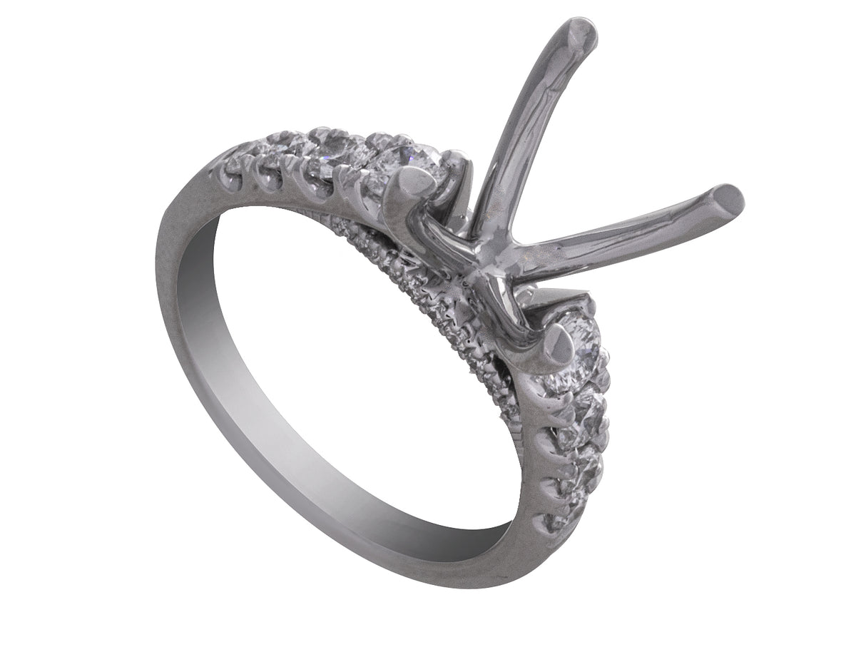 3/4ct. t.w. Diamond Engagement Ring in 14K White Gold