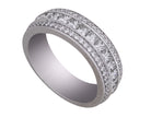 1 1/2ct. t.w. Princess and Round Cut Diamond Wedding Ring in 14K White Gold