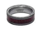 8mm Damascus Steel and Desert Ironwood Wedding Band